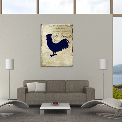« coq silhouette 2 » par kimberly allen, impression sur toile tendue