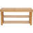 Slatted Bamboo Entryway Bench with Dual Shelves