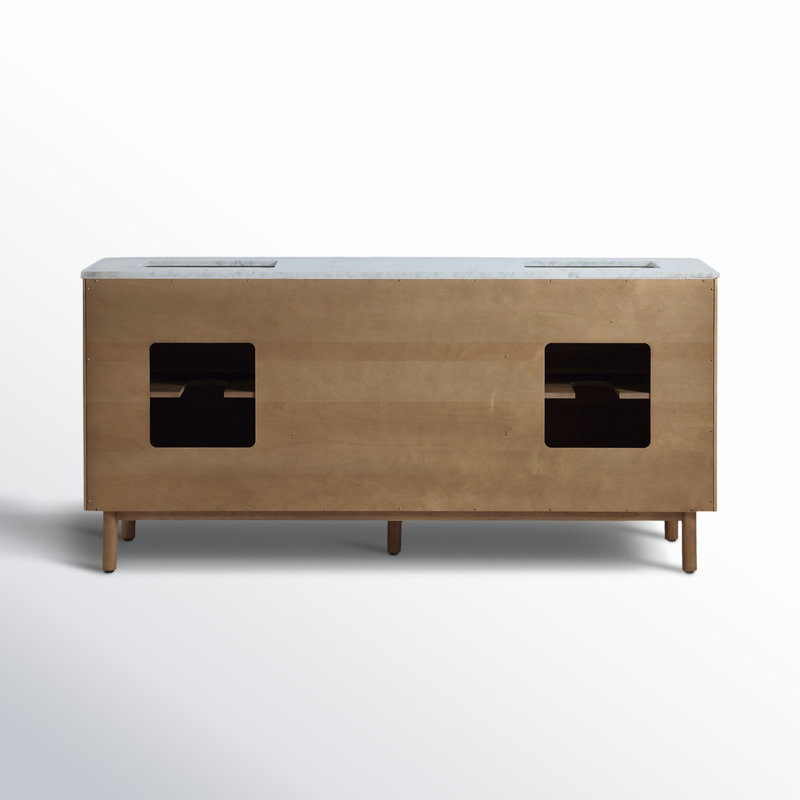 Kensington 72" Bathroom Vanity in Fluted Birch, Reeded Birch