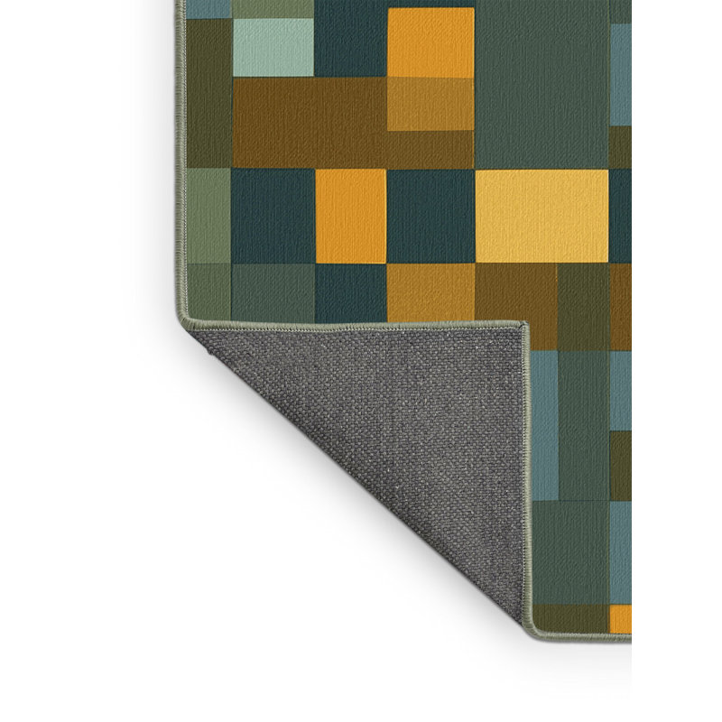 Tapis forêt Pixel, Carré 3 pi