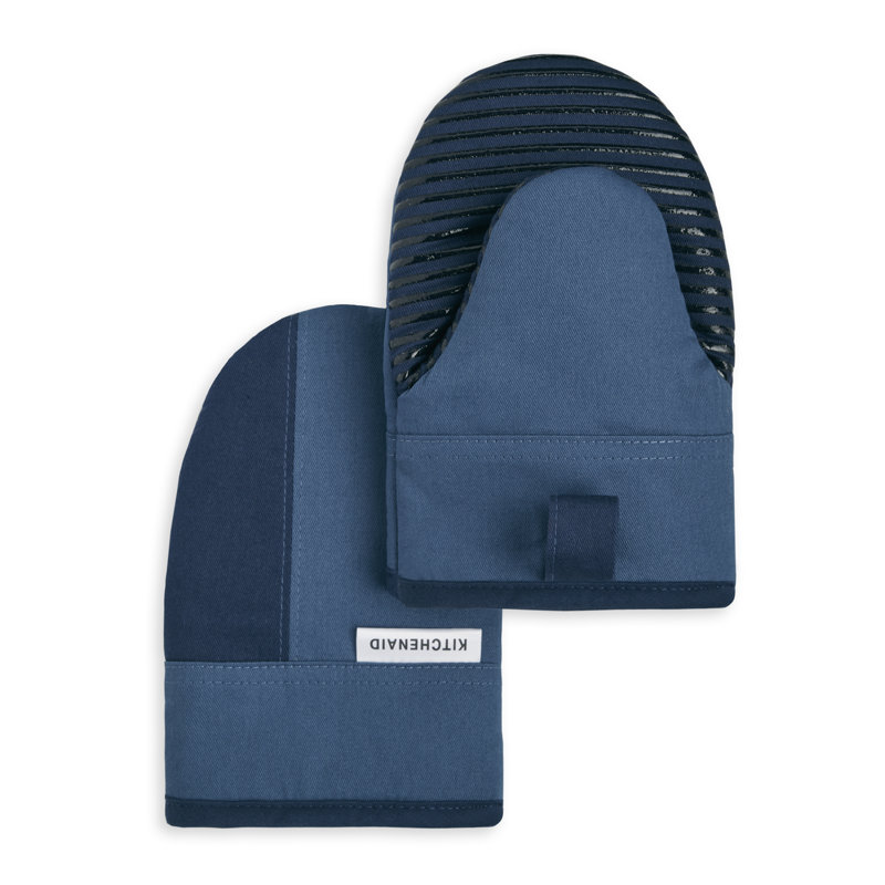KitchenAid Beacon Mini 2-Piece Oven Mitt, Navy Blue, 13"