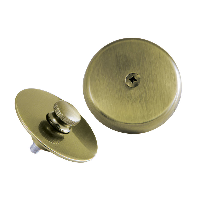 Kingston Brass Trimscape Zinc Alloy Lift and Turn Tub Drain Replacement Trim Kit, Vintage Brass