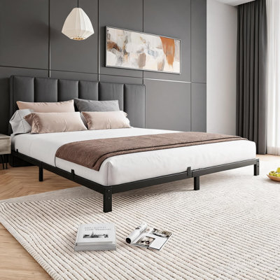 6 Inch Twin Bed Frame Without Headboard, No Box Springs Needed, Low-Profile Metal Platform Bed Frame Supporting Mattress Foundation, 700 Lbs Load Capacity/Easy to Assemble/Noiseless