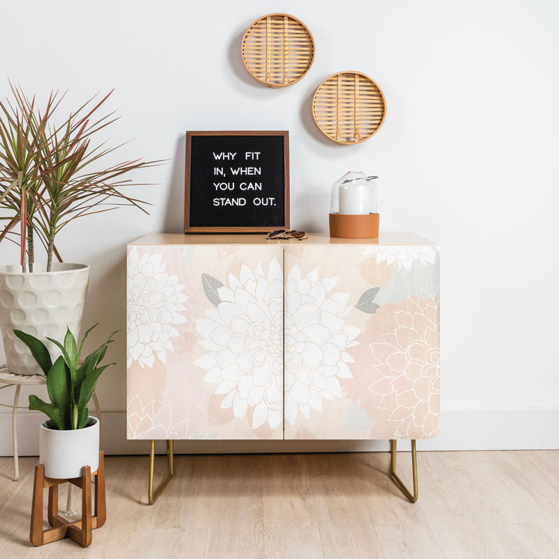 Iveta Abolina Ivory Rose 2 Door Credenza Cabinet, Beige