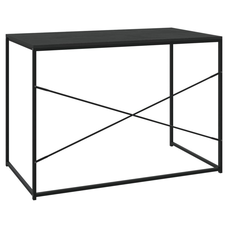 Satrogan Solid Wood Top Writing Desk, Black
