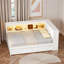 Lit de jour multiple avec tablettes de rangement, USB, DEL et 2 tiroirs-123034880