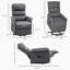 Fauteuil inclinable électrique avec massage par vibration, fauteuil inclinable en tissu pour personnes âgées avec télécommande, poches latérales, gris