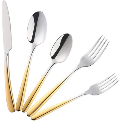 Gradient Gold And Silverware Set