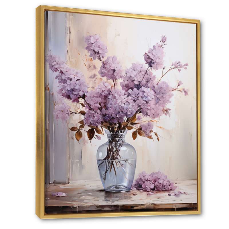 Lilas Lavande Serenade II, reproduction d'art sur toile, H 44 po x l 34 po x P 1,5 po, Doré