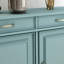 Banc de rangement bleu en bois manufacturé-1743652676