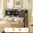 Storage Headboard with LED Lights and Charging Station-2005282746-2005282744
