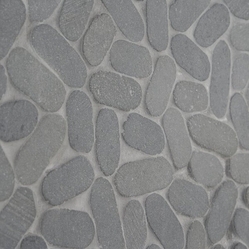 Nature 12x12 Oval Honed Natural Stone Mosaic Tile, Black Lava