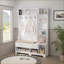 Arbre d'entrée avec portemanteau, banc de rangement et amp; Panneau perforé bricolage, blanc | Bois aggloméré + métal-879321310