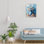 Marguerite blanche sur toile bleue de qualité supérieure, décoration murale 24 po x 18 po