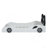 Wood Race Car-Shaped Platform Bed With LED And Upholstered Backrest, White