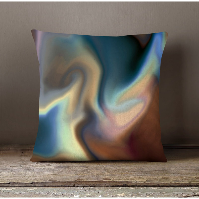 Throw Pillow With Insert, Multi Abstract 26, 18"H x 18"W