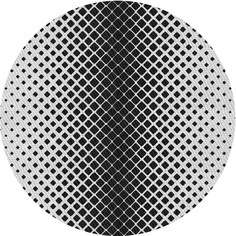Tapis gris / noir Power Loom, Rond 7 pi