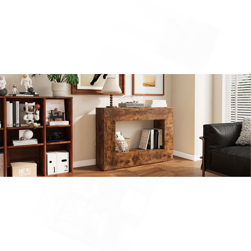 47" Farmhouse Console/Sofa/Entryway Table With Storage For Hallway, Living Room (Dark Brown) | Gift Idea