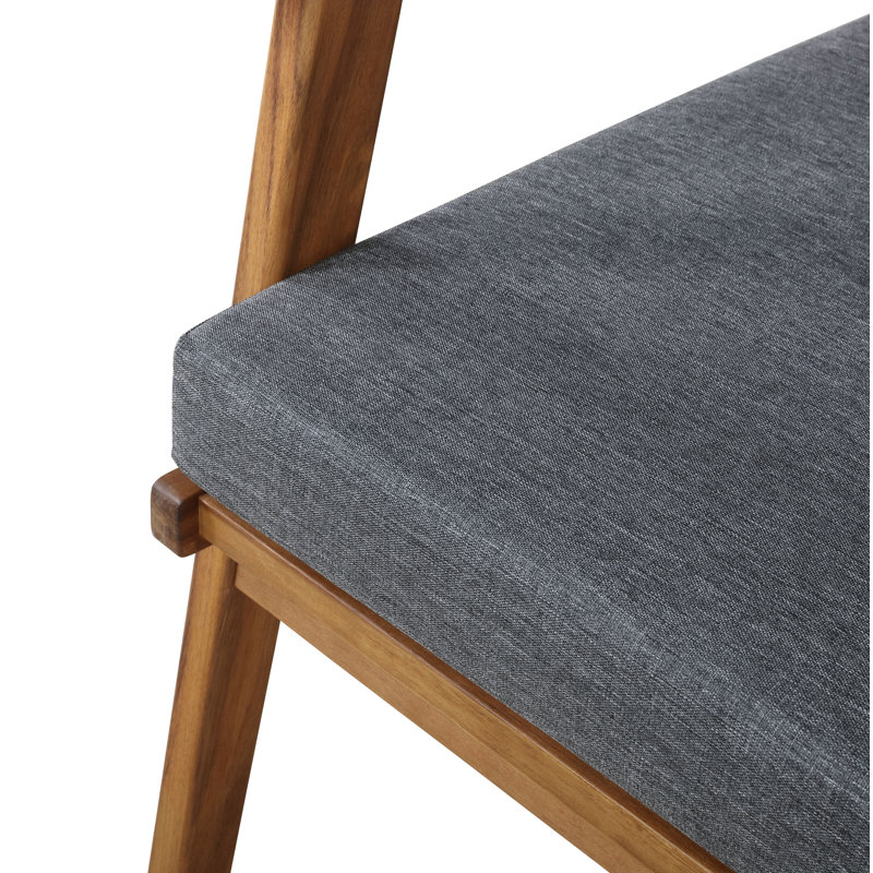 4 - Person Solid Acacia Wood Outdoor Seating Group with Cushions, Gray