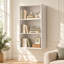 Aaila White Wall-Mounted Display Cabinet with 3 Open Shelfs