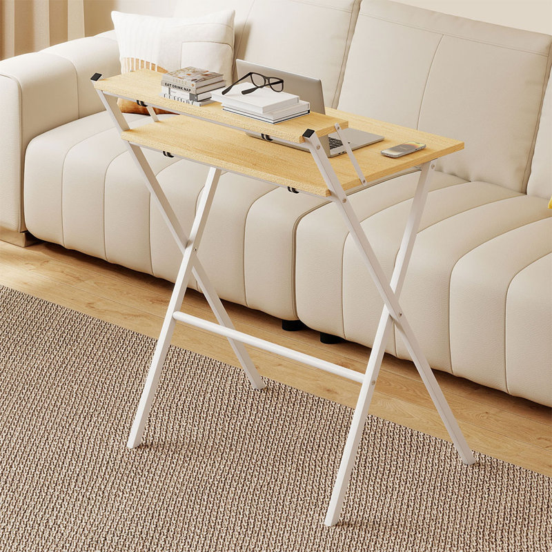 Metal Base Computer Desk, Natural