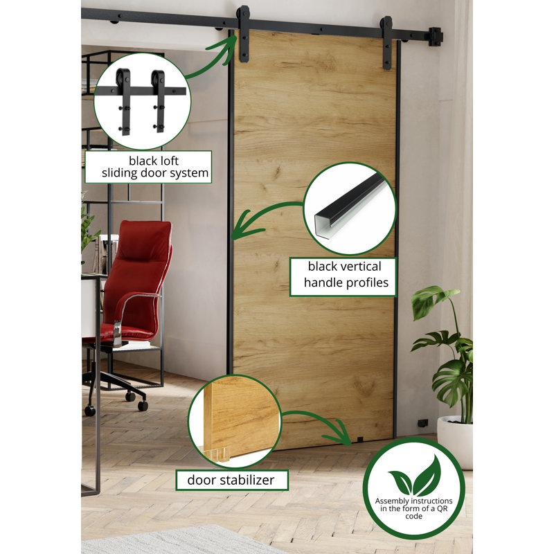 Door, 86cm x 205cm, Brown