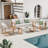 Arunas 5 Person Outdoor Conversation Furniture Set with Wood Pattern and Cushions