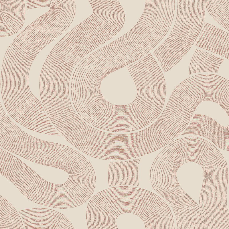 Abstract Wallpaper Roll by Sandberg, Terracotta