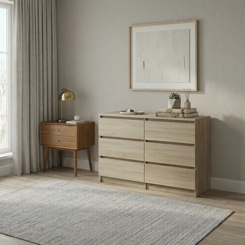 120 cm W Chest of 6 Drawers, Sonama