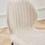 50cm Linen Fabric Upholstered Dining Chair, Vertical Stitched Kitchen Chair with Black Metal Legs-1629441736