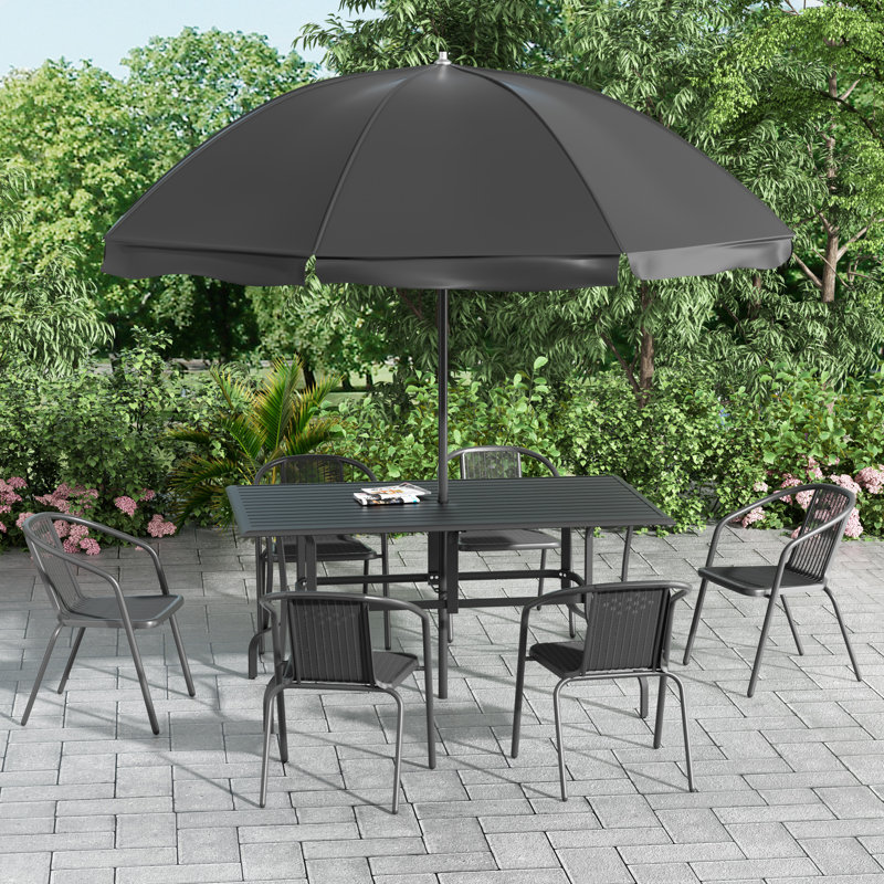Rectangular 6 - Person Dining Set, 35" x 59" x 29"