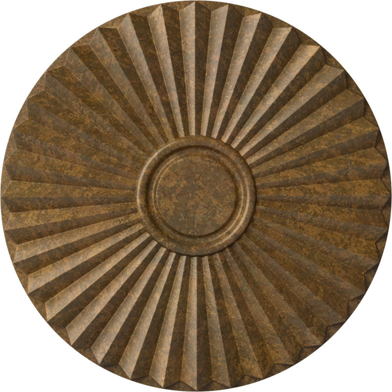 Médaillon de plafond Shakuras de 19 3/4 po x P 1 3/8 po (pour auvents jusqu'à 5 po), Bronze huilé