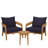 Modway Brisbane 3-Piece Teak Wood Outdoor Patio Outdoor Patio Set-1334011221