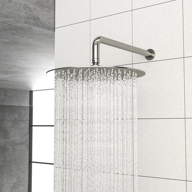 Brushed Nickel Shower Head - 10" Rainfall, -Balanced Valve, Wall Mount, Easy To Install & Lightning Faucet , Rainfall Head,