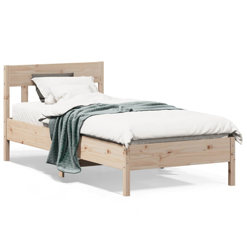 Andaleeb Solid Wood Bed, European Single (90 x 200cm)