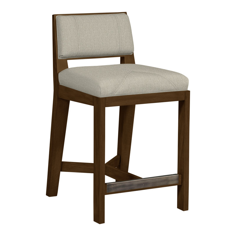 Thom Filicia Solid Wood 26.5" Counter Stool, Ian Smoke, Havana