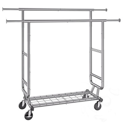 Extendable Length Clothes Rack with Wheels