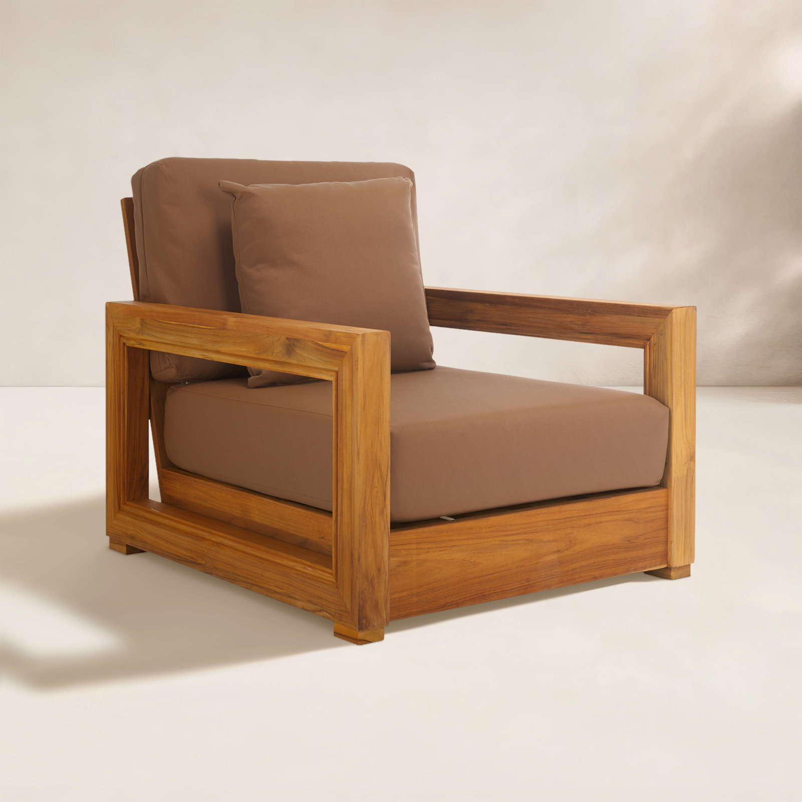 Melrose Teak Outdoor Lounge Chair, Brown