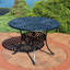 Table de salle à manger ronde en fonte d'aluminium avec trou pour parasol