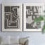 Abstrait labyrinthe I encadré mat - prêt à accrocher-1875630226-1875630219