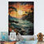 Coastaltropical, paradis tropical, pointillisme, impression sur bois naturel-1556277775