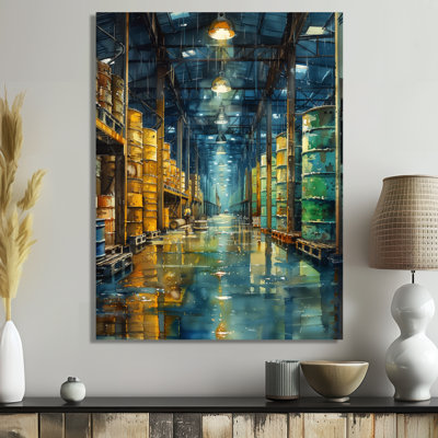 Blue Brown Storage Warehouse Expansion Warehouses Wall Art Living Room Blue Brown Storage Warehouse Expansion Warehouses Wall Art Living Room