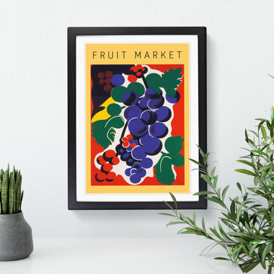 Fruit Market Exhibition Grapes - Single Picture Frame Print on Wood