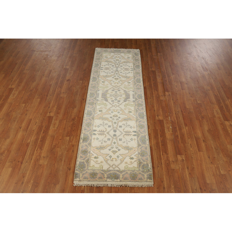 Tapis de chemin de terre indien en laine Oushak 3 x 8
