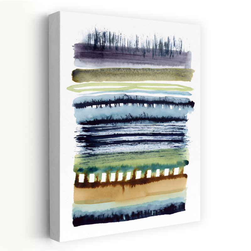 Aquarelle abstraite 2, paysage contemporain minimaliste, art mural, 48" H x 32" W