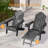 set of 2 HIPS Folding Adirondack Chair Adjustable Chair with Ottoman Fire Pit Patio Chair for Outdoor-112276576