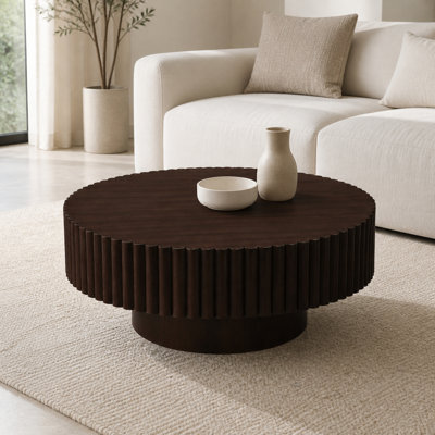 Table basse ronde en bois massif de 32 po Lorven