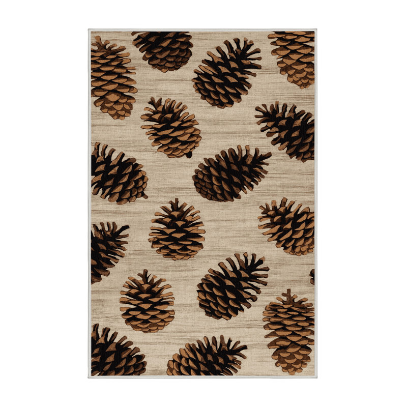 Machine Washable Nature Beige Area Rug, Rectangle 2' x 3'