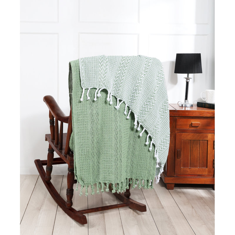 Jeté luxueux 100% coton, Sauge