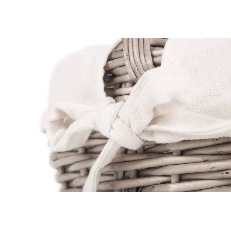Wicker Lined Bathroom Shopper Basket, 23cm H x 24cm W x 28cm D